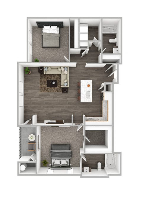 Ivory Floor Plan at The Michael B Townhomes and Flats, Las Vegas, NV 